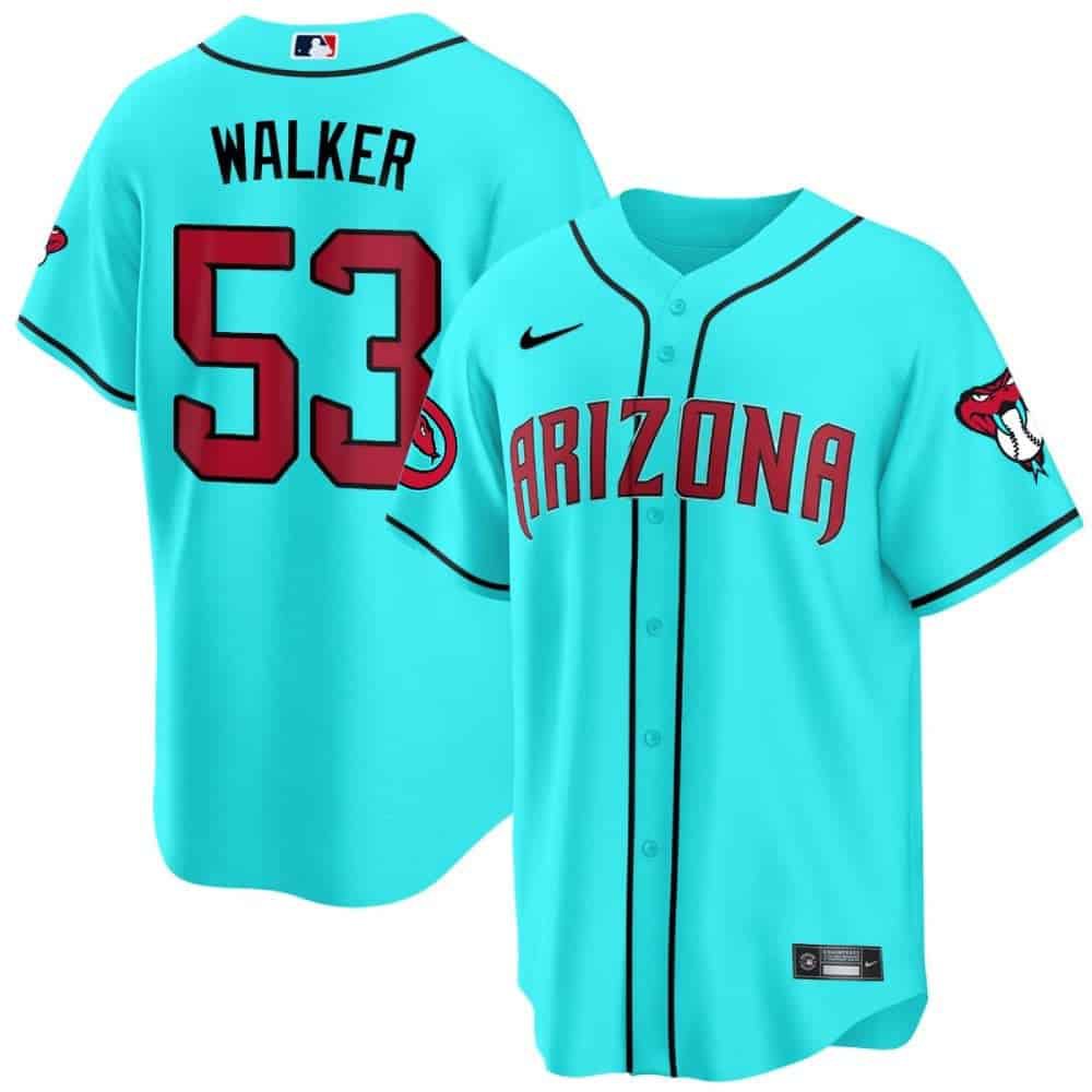 Men Arizona Diamondback #53 Walker Light Blue 2024 Nike Cool Base MLB Jersey style 1